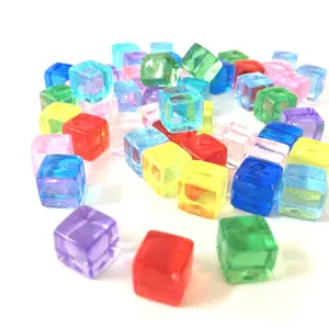 hoek stuk schaken Suppliers-8Mm Vierkante Hoek Kleurrijke Crystal Schaken Stuk Haakse Zeef Puzzel Game Acryl Cube Transparante Dobbelstenen