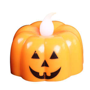 Bougies LED sans flamme en forme de citrouille d'Halloween, à piles, accessoires de décoration effrayants pour fête dans une maison hantée - Product Image 2