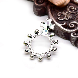 Vintage Cross <b>Beaded</b> Ring Zinc Alloy Charms Irregular Ancient Silver and Bronze Unisex Jewelry Accessories for DIY <b>Bracelet</b> - Product Image 4