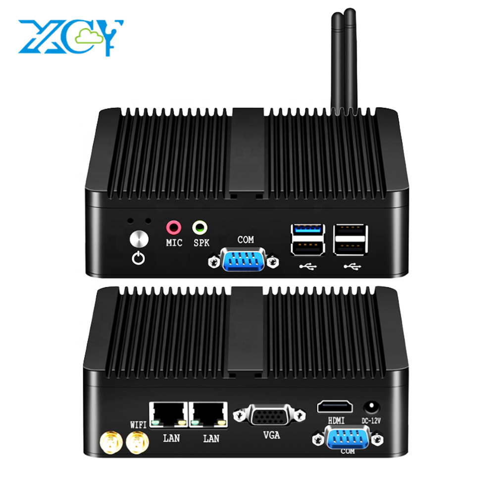 Безвентиляторный мини-ПК RS232 двойной сетевой дисплей J2900 J1900 N2840 Ubuntu Linux промышленный компьютер