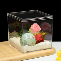 Boîte de présentation carrée en plastique transparent de qualité alimentaire de 15cm pour pain gâteau au sucre stockage alimentaire réutilisable emballage cadeau de fête de mariage