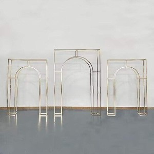 Square Arch Frame Black Gold Metal Arch Rectangular <b>Large</b> Wedding Backdrop for Marriage Events Flower Stand Supplies - Product Image 4