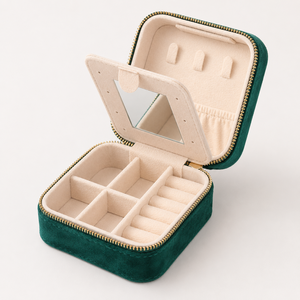 Custom Velvet Jewelry <b>Box</b> with Mirror Premium Packaging for Jewelry Brands <b>Gift</b> Presentation and Retail Stores - Product Image 3