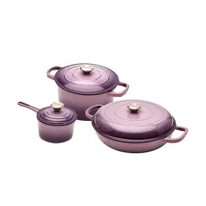 Enamel Cast Iron Cookware Set Pots And Pans kitchen ware