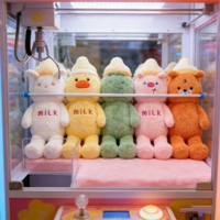 Jouets en peluche super doux Lapin, Canard, Dinosaure, Cochon, Tigre, 8 pouces, Animaux en peluche, Jouets pour enfants style dessin animé et anime, pour machine à griffes