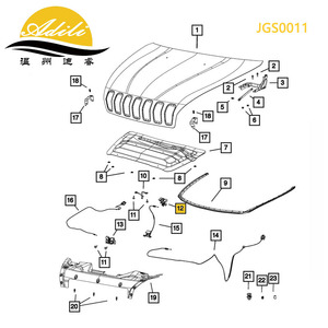 JUSTICE ฮูดล็อค JGS0011 ใช้ได้กับรถจี๊ปเชอโรกี 2014 68189158AA แบบเปิดได้ ลายรังผึ้ง - Product Image 1