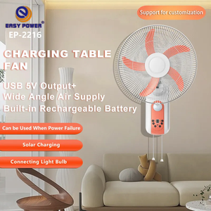 Best Price 16-Inch Wall-Mounted 12V Oscillating Hanging Solar Wall <b>Fan</b> Nine Wind Speed With CE Certification EP-2216 Solar Hangi - Product Image 4