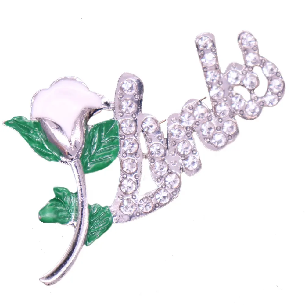 Produto novo grego letras sorority jóias belas ligações broche esmalte rosa flor pinos para a sociedade jóias no atacado
