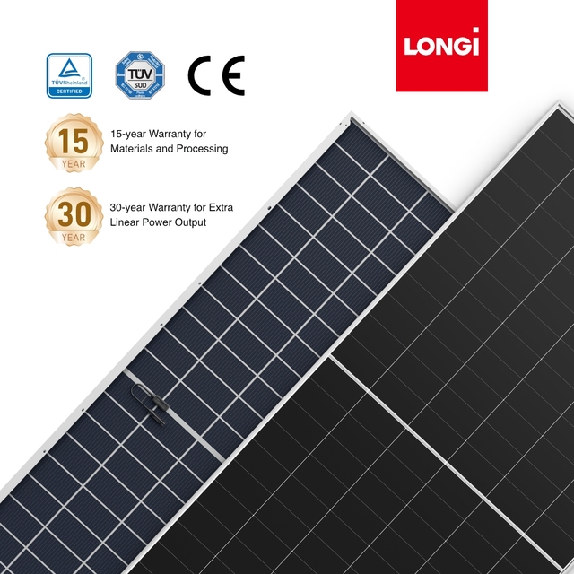LONGi Solar Panels 615W 620W 625W 640W 645W 650W PV Module 650 Watt N-Type Half Cell Plate Solar Panel with CE TUV Certification