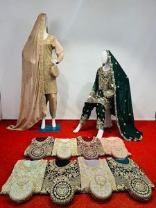Luxurious Indian Suit Set Pure Georgette Clutches Purse Full Jarkan Stones Heavy Work 5 Designs 10 Colors Top Dupatta Pants - Product Image 2