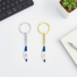 NUEVO Llavero Mosquetón de Acero Inoxidable Esmaltado con Escudo de Israel y Bandera de David, Chapado en Oro de 18K, Impermeable, Colgante con Mapa, Moda 2026 - Product Image 1