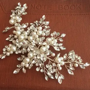 Elegan Mutiara Bridal Rambut Klip Rhinestone Pernikahan Rambut Aksesoris Bridesmaid Rambut Perhiasan