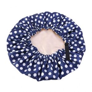 Gorro de satén de diseñador de doble capa sedoso, gorros para el cabello, gorro de dormir, gorros de satén para mujer con gorro ajustado a presión - Product Image 4