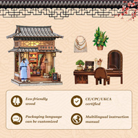 Kit de bricolage CuteBee CWGC224 Lotus Hall Hanbok Studio, maison miniature de style coréen, puzzle en bois 3D pour adultes