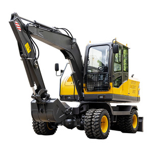 Excavadora de Construcción de Buena Calidad, Excavadora Hidráulica de Ruedas de 8 Toneladas, 10 Toneladas, 15 Toneladas, Excavadora Grande con Ruedas - Product Image 2