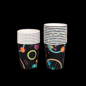 Vaisselle jetable colorée et lumineuse, assiettes, gobelets, serviettes, pour des fêtes dans le noir, ensemble de vaisselle pour fête d'anniversaire - Product Image 4