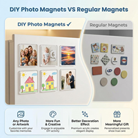 Aimants de réfrigérateur en acrylique transparents, durables, imperméables et magnétiques, avec emballage personnalisé pour la promotion, vente en gros OEM