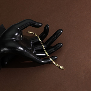 Braccialetto per Bambini in <span class=keywords><strong>Oro</strong></span> 14K, Catena Figaro Regolabile e Resistente, Gioielli Ipoallergenici per Bambini, Vendita all'Ingrosso - Product Image 6