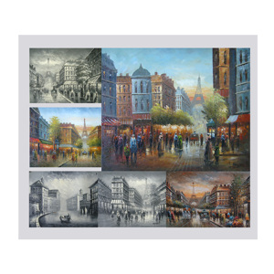 Peinture à l'huile contemporaine sur toile, impressionniste, de qualité supérieure, représentant une rue de <span class=keywords><strong>Paris</strong></span> rétro, peinte à la main, imperméable - Product Image 1
