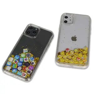 Capa de celular líquida para iphone 11, ícone líquido à prova d'água, cobertura traseira, folha de ouro, com glitter, para iphone 11 de luxo, areia rápida