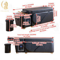 Lit de lavage de cheveux Chuque de style thaïlandais, moderne, portable, multifonctionnel, avec thérapie aquatique japonaise et appui-tête intégré