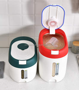 Organizador de despensa de cocina multiusos Cubo de harina Grano Cereal Dispensador de alimentos secos Contenedor de almacenamiento de arroz con taza medidora - Product Image 3