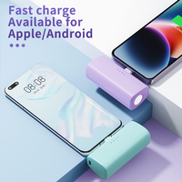 Date d'urgence lumière LED Lithium téléphone portable 5000Mah Powerbank charge rapide Type c Portable Mini Capsule chargeur batterie externe