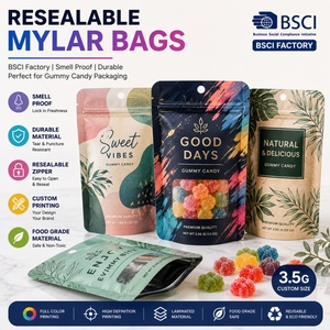 Bolsa de Mylar Personalizada para Dulces de Goma, Tamaño Personalizado 3.5g 7g 14g 28g, Bolsa con Cierre Hermético a Prueba de Niños, Bolsas de Mylar Impresas Personalizadas - Product Image 1