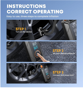 רב פונקציה הוביל sos קל נייד 5200mah mah mah מדחס אוויר חשמלי - Product Image 6