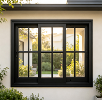 Fenêtres coulissantes en aluminium à rupture de pont thermique, insonorisées et écoénergétiques, avec moustiquaire intégrée, design moderne pour salons d'hôtels et villas
