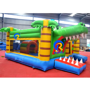 Château plein d'entrain gonflable commercial de thème de crocodile de haute qualité terrain de jeu extérieur amusant et durable - Product Image 1