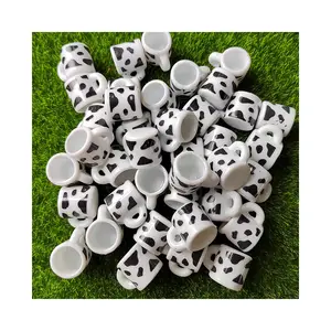 New Popular 100Pcs/100 Milk Cow Design Coffee Mug Tea Cup Vintage Dollhouse Miniature Kitchen Food Supply Tableware Decoration O