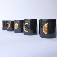 Tasse à café à thé mouchetée mate nordique sans poignée nouveauté en céramique tasses de lune mignonnes décor doré