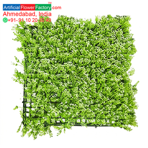 Artificial White Mini Grass Floral Panel UV Resistant Decorative <b>Flower</b> <b>Wall</b> Tile Vertical Garden Panel for Indoor Outdoor - Product Image 5