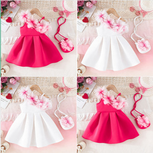 Nouvelle robe pour filles, style européen et américain, robe fleurie pour filles, robe de fête avec sac assorti, vente chaude - Product Image 4
