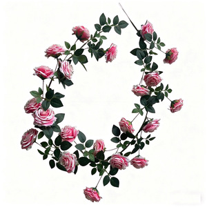 Guirlandes de roses artificielles en plastique et soie, fleurs à branche unique pour la décoration intérieure, couleurs rose, rouge, orange, rose rouge, champagne - Product Image 4