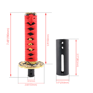 Coole Katana 15cm automatische Schalthebel Leder knopf Samurai Schwert Getriebe Schloss/Knopf Getriebe Auto Schaltknauf - Product Image 2