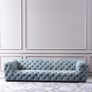 2025 nouveau Design amérique Style salon meubles Chesterfield canapé velours canapé ensemble complet touffeté boutons Art travail maison canapé - Product Image 6