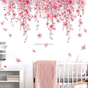 Fleurs de <span class=keywords><strong>cerisier</strong></span> papillon frais <span class=keywords><strong>Stickers</strong></span> <span class=keywords><strong>muraux</strong></span> salon chambre décoration papier peint auto-adhésif PVC <span class=keywords><strong>Stickers</strong></span> <span class=keywords><strong>muraux</strong></span> - Product Image 4