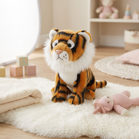 Boneka Harimau Berdiri yang Lucu, Mainan Hewan Isi Lembut yang Realistis untuk Anak-anak