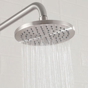 Ensemble de mitigeur de douche à installation facile Ensemble de robinet de douche rond en nickel brossé 304 SUS Système de douche à effet pluie de remplacement avec <span class=keywords><strong>support</strong></span> - Product Image 5