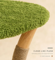 Arbre à chat en bois naturel avec tapis à gratter en jute de 4 mm en forme de nuage, hauteur 80 cm, meuble d'intérieur pour chat à placer près de la fenêtre