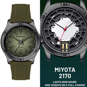 Montres à mouvement solaire à quartz avec boîtier en acier inoxydable 316L de fabrication OEM, cadran vintage, E CO Dive 44 mm, cadran personnalisé, céramique tendance - Product Image 3