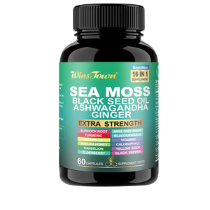 Aceite de semilla de musgo marino negro Ashwagandha y cápsulas de jengibre mejora <span class=keywords><strong>tu</strong></span> <span class=keywords><strong>salud</strong></span> naturalmente - Product Image 2
