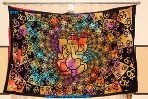 <b>Wall</b> Hanging Beautiful Floral <b>Printed</b> Cotton Lord Ganesha Bedding Wonderful Home Decor Twin Size Tapestry By Indian Consigners - Product Image 2