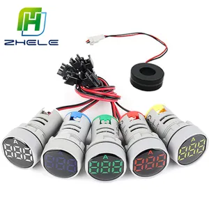 Hot Sell Round 22mm AC Color Single LED Indicator Digital 0-100A Amp Meter