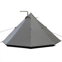 Tente pyramidale ultralégère à prix d'usine avec cheminée, en Silnylon 15D, tente chaude 4 saisons pour le backpacking, MOQ 1 pièce, Tipi