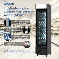Vitrine réfrigérée verticale pour boissons avec porte vitrée fine, écran LED et refroidisseur d'air