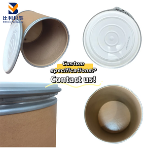 القوة الصناعية 25L-180L من ورق الكرافت برميل من الورق المقوى السميك غطاء معدني/بلاستيك قابل لإعادة التدوير للبراميل - Product Image 2