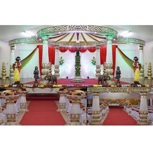 Mandap de mariage design Lotus Pillars FIJI, élégant, blanc, en FRP, pour mariage traditionnel sud-indien, USA - Product Image 1